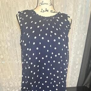 Tommy Hilfiger Navy Polka Dot Sleeveless Dress – Size 16 (NWT)